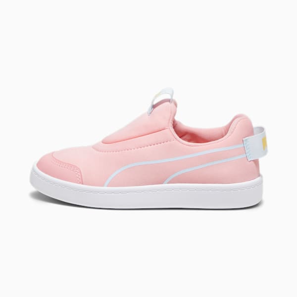 Courtflex V2 Slip On Kids' Sneakers, Peach Smoothie-Icy Blue, extralarge-IDN