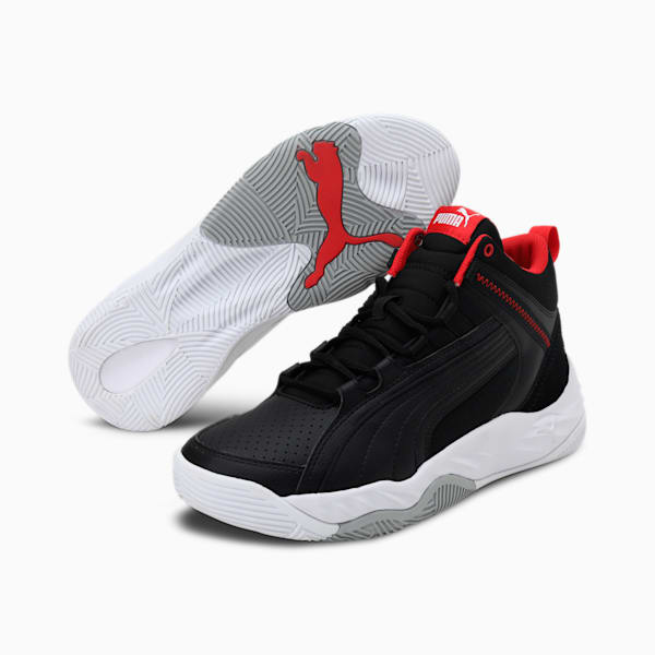 Rebound Future Evo Unisex Sneakers, Puma Black-Puma Black-High Risk Red-Puma White, extralarge-IND