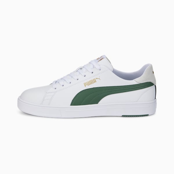 Serve Pro Lite Sneakers, Puma White-Deep Forest-Puma Team Gold, extralarge