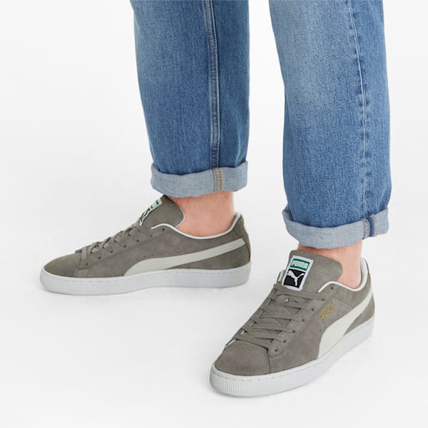 Suede Classic XXI Unisex Sneakers, Steel Gray-Puma White, extralarge