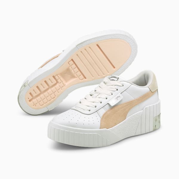 Cali Wedge In Bloom Women's Sneakers, Puma White-Cloud Pink, extralarge