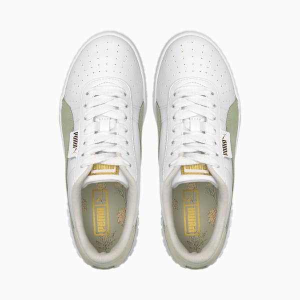 Cali Wedge In Bloom Women's Sneakers, Puma White-Desert Sage, extralarge-IND