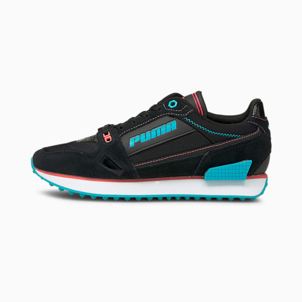 Mile Rider Power Play Women's Sneakers, Puma Black-Scuba Blue, extralarge