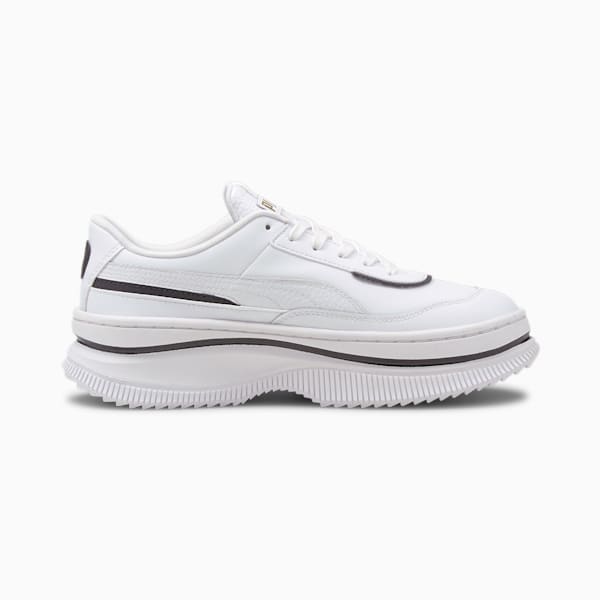 DEVA Leather Women's Sneakers, Puma White-Puma Black, extralarge