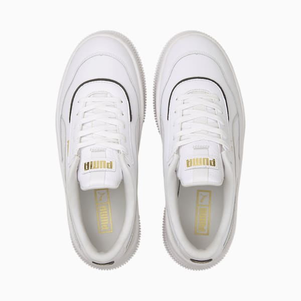 DEVA Leather Women's Sneakers, Puma White-Puma Black, extralarge