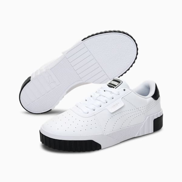 Cali Perforated Women's Sneakers, Puma White-Puma Black-Puma Silver, extralarge-IND