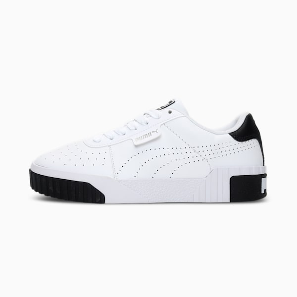 Cali Perforated Women's Sneakers, Puma White-Puma Black-Puma Silver, extralarge-IND