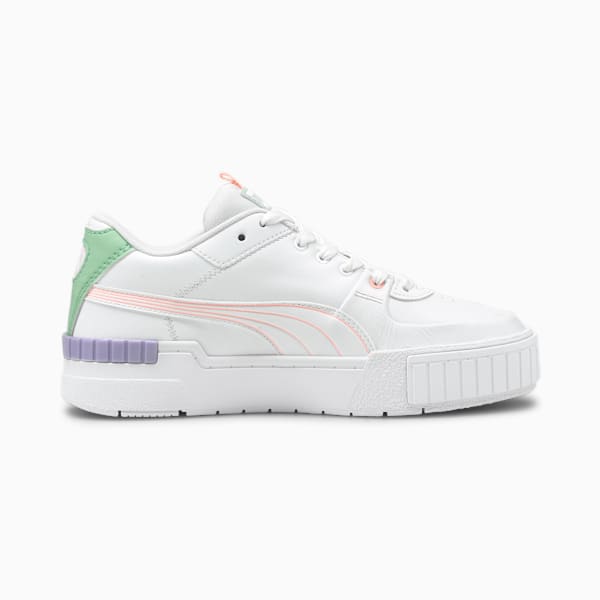 Cali Sport Pastel Mix Women's Sneakers, Puma White-Elektro Peach-Mist Green-Light Lavender, extralarge