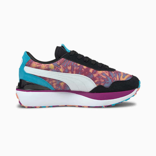 Cruise Rider Tie Dye Women's Sneakers, Puma Blk-Apr Blush-Byzantium, extralarge
