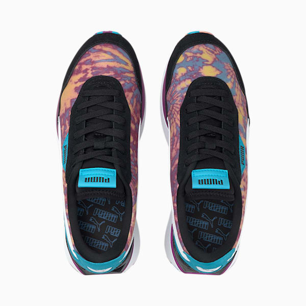 Cruise Rider Tie Dye Women's Sneakers, Puma Blk-Apr Blush-Byzantium, extralarge