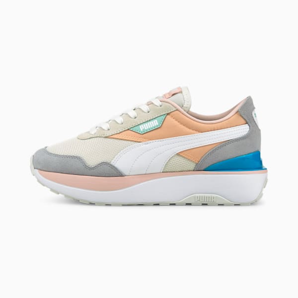 Tenis Cruise Rider Silk Road para Mujer, Nimbus Cloud-Peach Parfait, extralarge