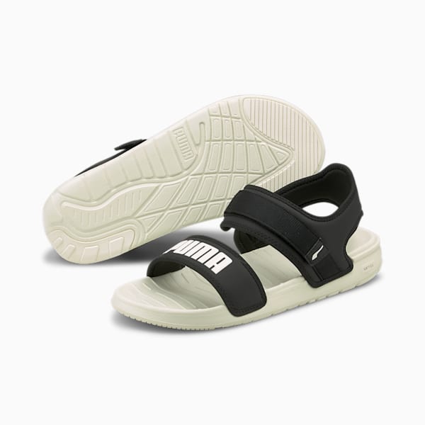 SOFTRIDE Unisex Sandals, Puma Black-Marshmallow, extralarge