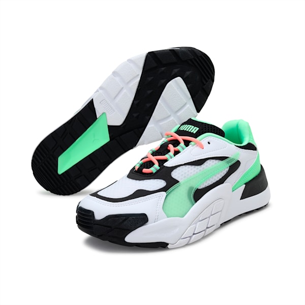 Hedra Virtual Reality Women's Shoes, Puma Wht-Puma Blk-Elek Green, extralarge-IND