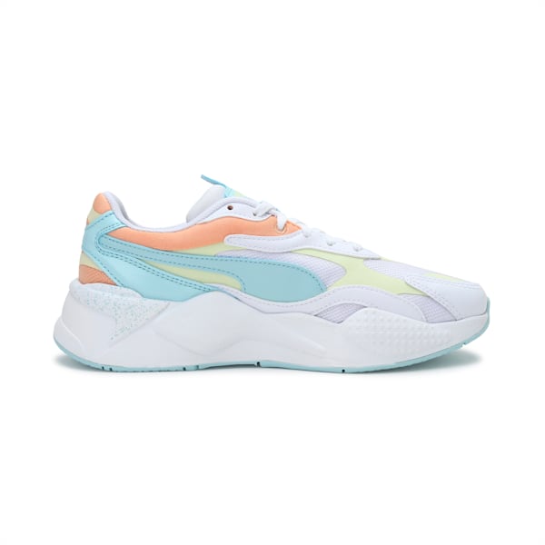 RS-X³ Pastel Mix Women's Shoes, Puma White-Yellow Pear-Peach Cobbler, extralarge-IND