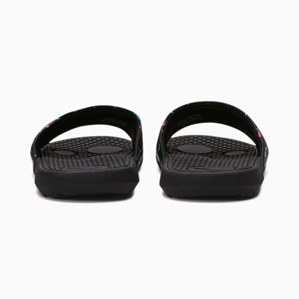 Cool Cat Bold 2 Women's Slides, Puma Black-ARUBA BLUE-Luminous Pink, extralarge