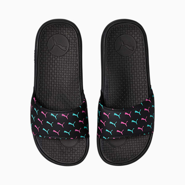 Cool Cat Bold 2 Women's Slides, Puma Black-ARUBA BLUE-Luminous Pink, extralarge