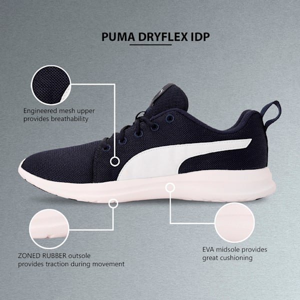 Dryflex Men's Sneakers, Peacoat-Puma White, extralarge-IND