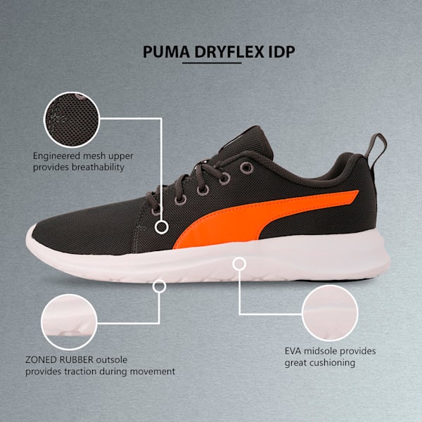 Dryflex Men's Sneakers, Dark Shadow-Jaffa Orange, extralarge-IND