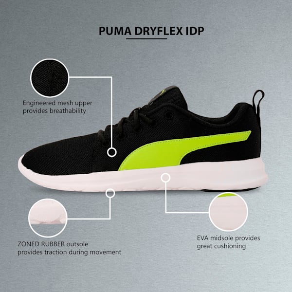 Dryflex Men's Sneakers, Puma Black-Limepunch, extralarge-IND