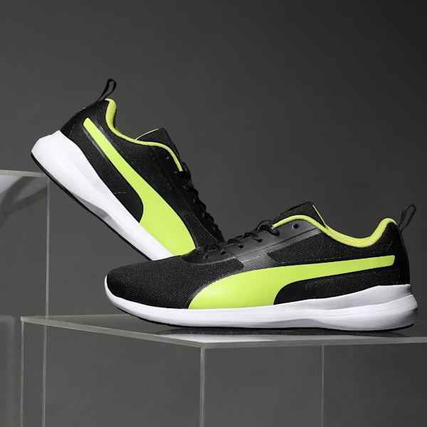 Pacer Styx Men's Running Sneakers, Puma Black-Limepunch-Puma White, extralarge-IND