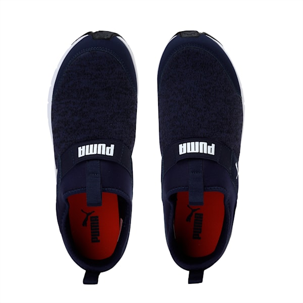 PUMA Knit Slip On  Men's Walking  Shoes, Peacoat-Puma White