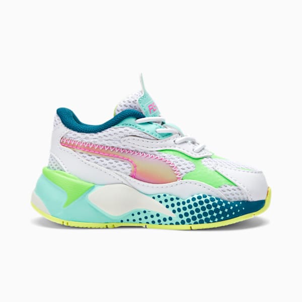 RS-X³ WR Toddler Shoes, Puma White-Elektro Green-Luminous Pink, extralarge