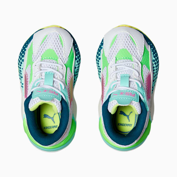 RS-X³ WR Toddler Shoes, Puma White-Elektro Green-Luminous Pink, extralarge