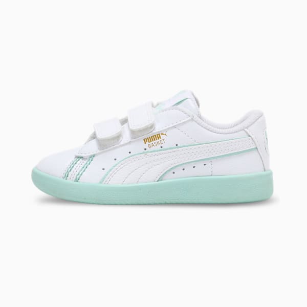 Basket Classic One8 V2 Kid's Sneakers, Puma White-Mist Green, extralarge-IND