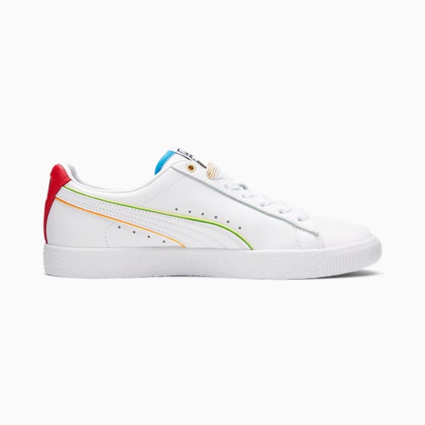 Clyde WH Women's Sneakers, Puma White-High Risk Red-Dresden Blue, extralarge