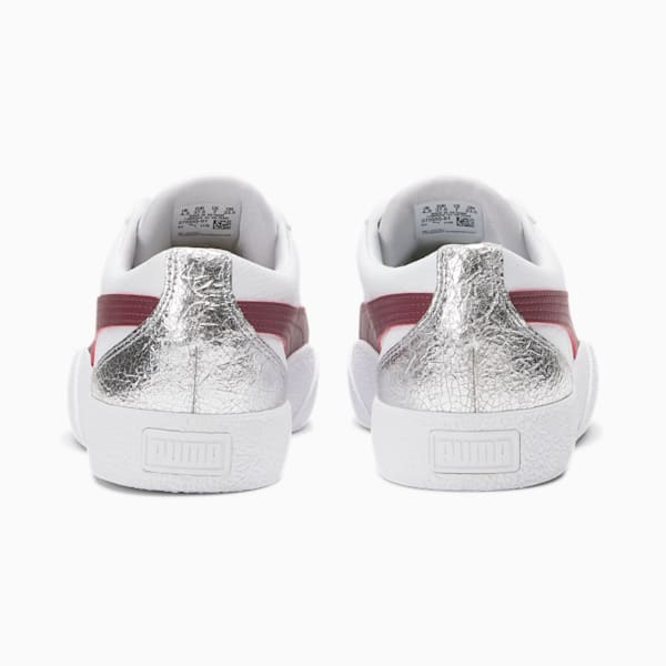 Love Formstrip Women's Sneakers, Puma White-Burgundy-Metallic Silver, extralarge