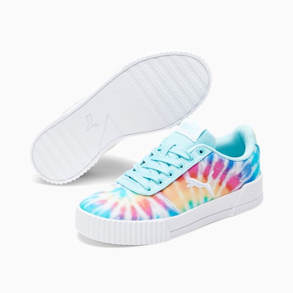 Carina Summer Cat Tie Dye Sneakers JR, Puma White-Gulf Stream-Puma Black, extralarge