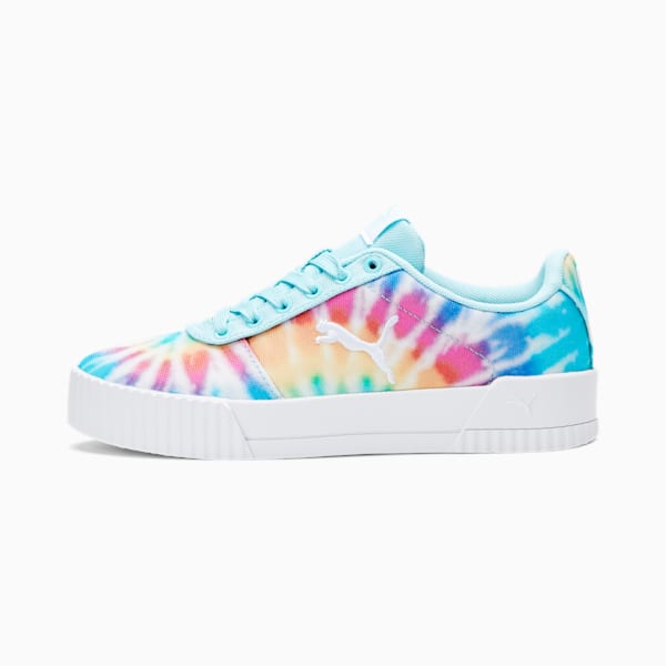 Carina Summer Cat Tie Dye Sneakers JR, Puma White-Gulf Stream-Puma Black, extralarge