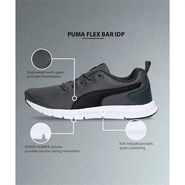 Flex Bar Men's Sneakers, Dark Shadow-Puma Black-Puma White, extralarge-IND