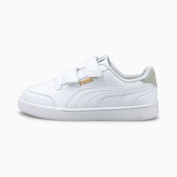 Shuffle Kids' Shoes, Puma White-Puma White-Gray Violet-Puma Team Gold, extralarge-IND