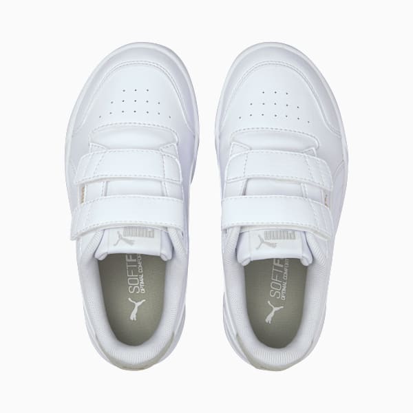 Tenis Shuffle para niños, Puma White-Puma White-Gray Violet-Puma Team Gold, extralarge