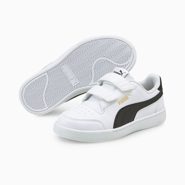Tenis Shuffle para niños, Puma White-Puma Black-Puma Team Gold, extralarge