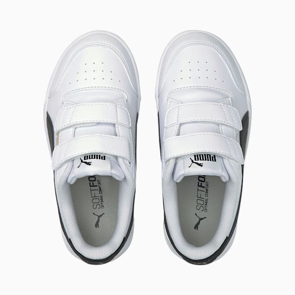 Tenis Shuffle para niños, Puma White-Puma Black-Puma Team Gold, extralarge
