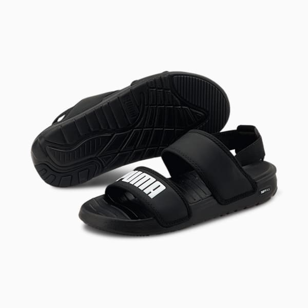 Softride Sandals Big Kids, Puma Black-Puma White, extralarge