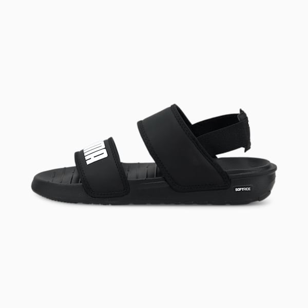 Softride Sandals Big Kids, Puma Black-Puma White, extralarge