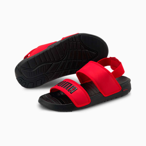 SOFTRIDE Youth Sandals, High Risk Red-Puma Black, extralarge-IND