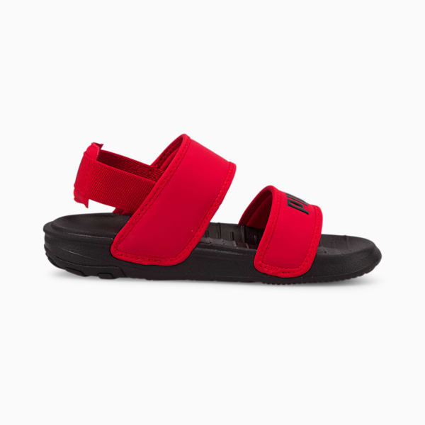 Little Kids' Soft Sandals, High Risk Red-Puma Black, extralarge