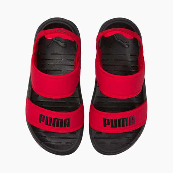 Little Kids' Soft Sandals, High Risk Red-Puma Black, extralarge