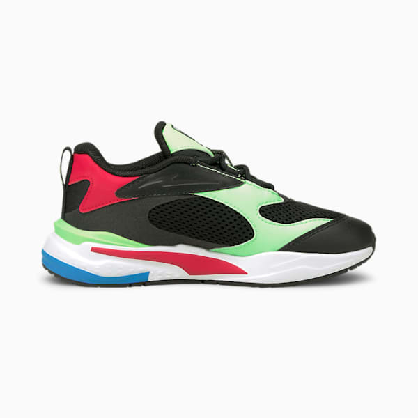 RS-Fast Little Kids' Shoes, Puma Black-Elektro Green-High Risk Red, extralarge
