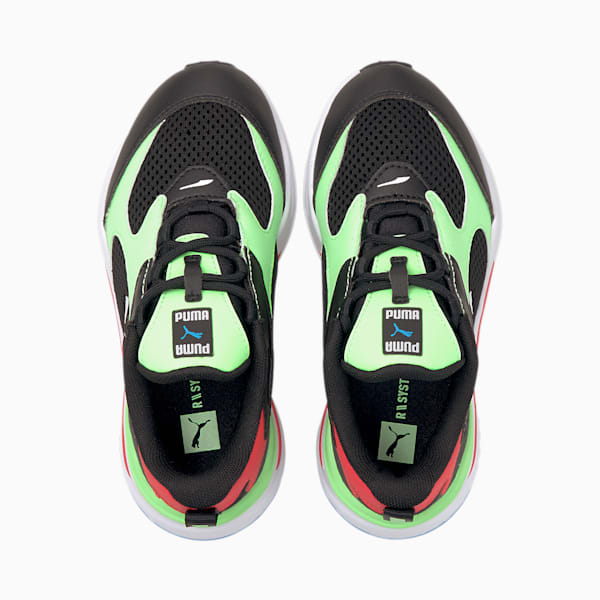 RS-Fast Little Kids' Shoes, Puma Black-Elektro Green-High Risk Red, extralarge