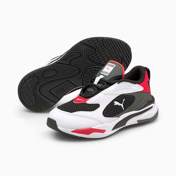 RS-Fast Kids' Shoes, Puma Black-Puma White-Red Blast, extralarge-IND