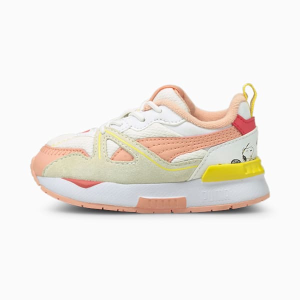 PUMA x PEANUTS Mirage Mox Toddler Shoes, Puma White-Apricot Blush, extralarge