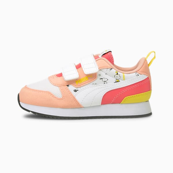 PUMA x PEANUTS R78 Little Kids' Shoes, Apricot Blush-Puma White-Maize, extralarge
