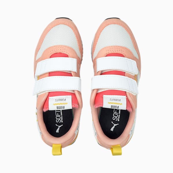 PUMA x PEANUTS R78 Little Kids' Shoes, Apricot Blush-Puma White-Maize, extralarge