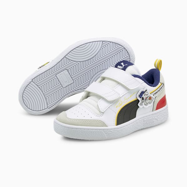 PUMA x PEANUTS Ralph Sampson Little Kids' Shoes, Puma White-Puma Black, extralarge