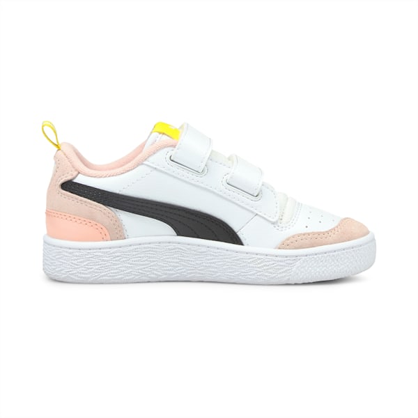 PUMA x PEANUTS Ralph Sampson Little Kids' Shoes, Puma White-Puma Black-Sun Kissed Coral, extralarge